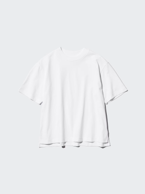 Футболка свободного кроя и  боковыми разрезами Uniqlo Airism Cotton T