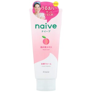 Очищающая пенка для лица с экстрактом листьев персика Kracie Naive Facial Cleansing Foam