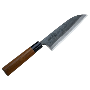 Универсальный нож сантоку ручной ковки HONMAMON MOTOKANE Santoku Kurouchi Aogami Super