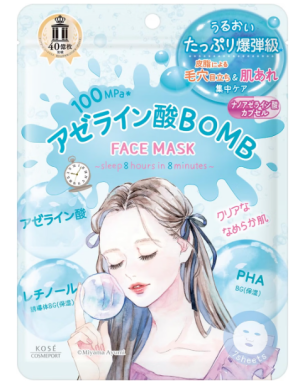 Увлажняющая маска с азелаиновой кислотой для проблемной кожи Kose Clear Turn Azelaic Acid BOMB Mask