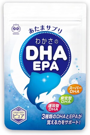 Комплекс с тремя типами DHA для улучшения мозговой деятельности у детей Wakasa DHA EPA Astaxanthin