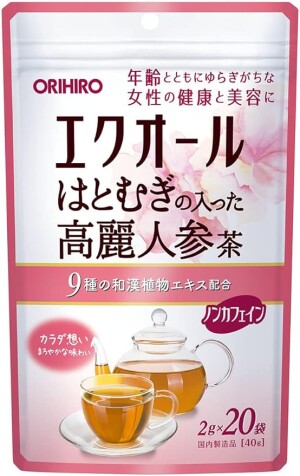 Чай с экволом, женьшенем и коиксом для женского здоровья Orihiro Equol Ginseng Tea
