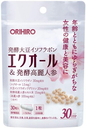 Эквол и ферментированный женьшень для женского здоровья Orihiro Equol & Fermented Ginseng
