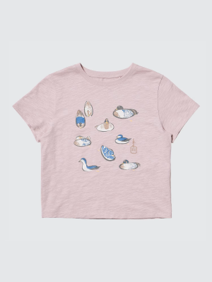 Укороченная футболка из коллекции «Wagara» с японскими животными Uniqlo Wagara (Animals) UT Short Length