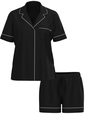 Черный пижамный комплект из модала с короткими шортами Victoria’s Secret Modal Soft Short Pajama Set Black