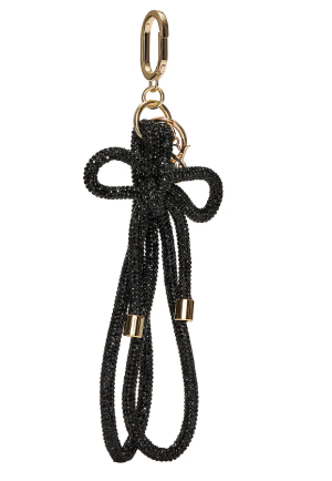 Брелок-ремешок Черный лаковый бант Victoria’s Secret Knotted Shine Wristlet Strap Keychain Black Lacquer