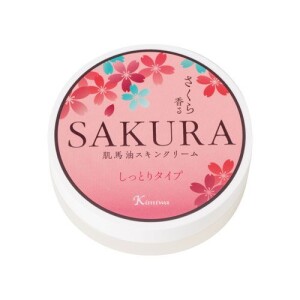 Увлажняющий универсальный крем на основе конского масла с ароматом сакуры Kimiwa Skin Horse Oil Sakura