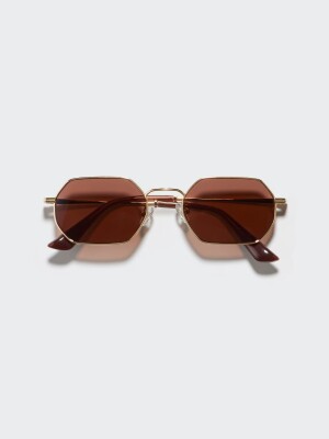 Солнцезащитные очки в шестиугольной металлической оправе Uniqlo Sunglasses Metal Hexagon
