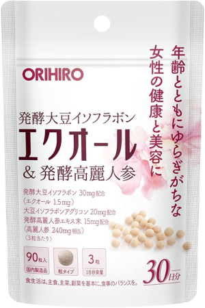 Эквол и ферментированный женьшень для женщин после 30 лет Orihiro Equol & Fermented Ginseng