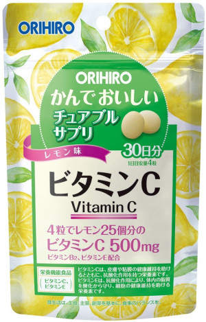 Жевательный витамин C с лимонным вкусом Orihiro                            