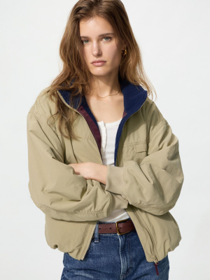Куртка-бомбер на флисовой подкладке  Uniqlo Fleece Stand-Collar Blouson