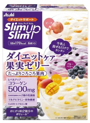 Витаминное фруктовое низкокалорийное желе Asahi Slim Up Slim Diet Care Fruit Jelly        