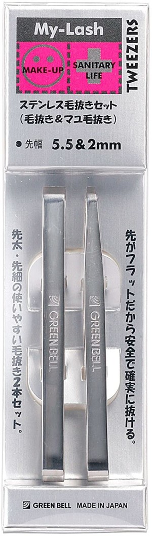 Пинцет для бровей My-Lash Green Bell из нержавеющей стали