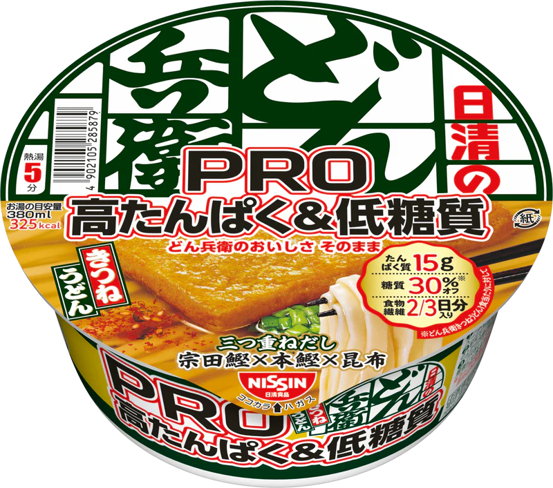 Высокобелковый низкоуглеводный удон с жареным тофу Nissin Donbei PRO High Protein & Low Carb Kitsune Udon