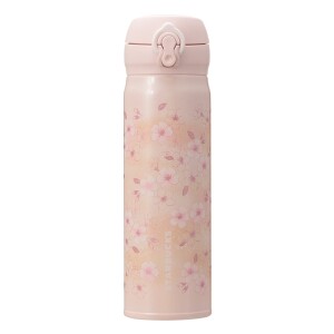 Термобутылка Цветущая сакура STARBUCKS SAKURA2026 Handy Stainless Steel Bottle Pink Beige 500ml