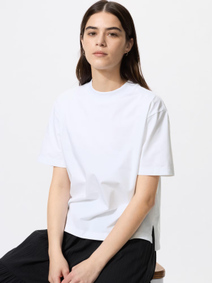 Футболка свободного кроя и  боковыми разрезами Uniqlo Airism Cotton T