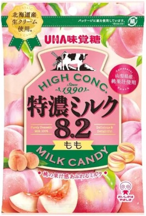 Молочная карамель и сочный персик UHA TOKUNO MILK 8.2 Peach