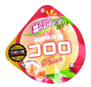 Жевательные конфеты с коллагеном и персиковым соком UHA white peach