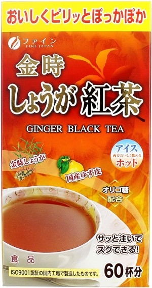 Быстрорастворимый согревающий чай с имбирем FINE JAPAN Ginger Black Tea