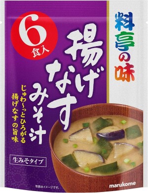 Мисо-суп быстрого приготовления с жареными баклажанами Marukome Ryotei no Aji Fried Eggplant Miso Soup