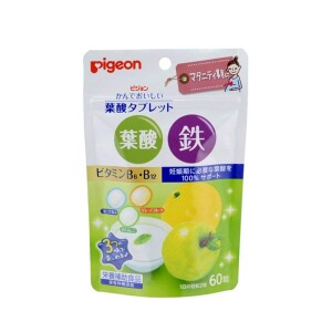 Жевательные таблетки с фолиевой кислотой, железом и рибофлавином Pigeon Folic Acid+В2