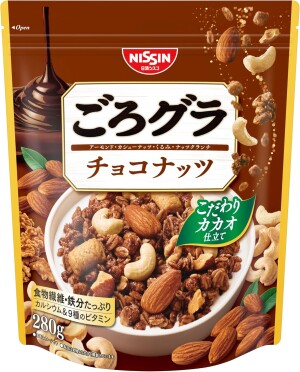Шоколадная гранола с миндалем, кешью и грецкими орехами Nissin Cisco Gourmet Granola Chocolate Nut