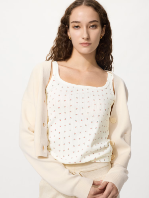 Топ с ажурным принтом Uniqlo Pointelle Tank Top