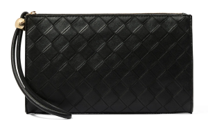 Сумка-клатч с плетеной отделкой Victoria’s Secret Large Pouch Wristlet Black Woven