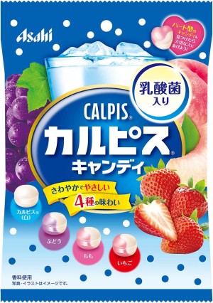 Фруктовые леденцы ассорти вкусов с лактобактериями Asahi Calpis Candy