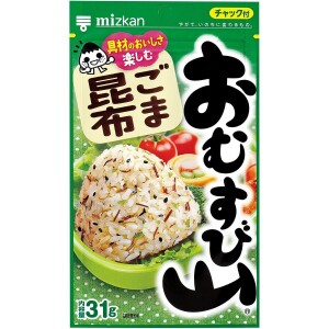 Натуральная приправа к рису с кунжутом и водорослями вакамэ Mizkan Rice Ball Mountain Sesame Kelp 3=4