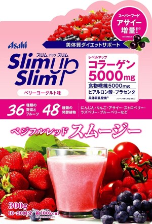 Ягодный смузи с коллагеном, плацентой и гиалуроновой кислотой Slim Up Slim Asahi