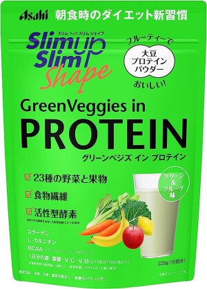 Протеиновый напиток с овощами, клетчаткой, коллагеном и активными ферментами Asahi Slim Up Slim Shape Green Veggies In Protein