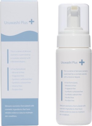 Аминокислотная очищающая пенка для чувствительной кожи с розацеа Uruwashi Plus Cleansing Foam
