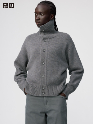 Кардиган с воротником-стойкой Uniqlo Lambswool Stand-Collar Cardigan