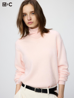 Кашемировый свитер с V-образным вырезом Uniqlo Fluffy Cashmere Relaxed V-Neck Sweater