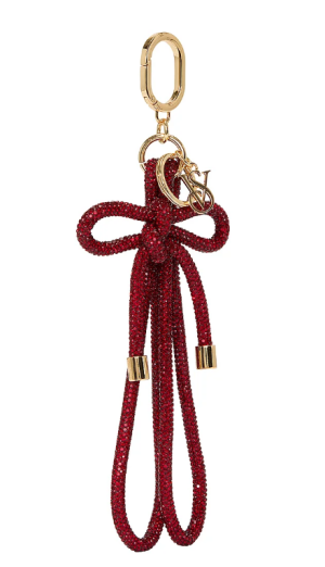 Брелок-ремешок Красный лаковый бант Victoria’s Secret Knotted Shine Wristlet Strap Keychain Red Lacquer