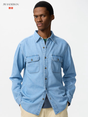 Джинсовая рубашка JW ANDERSON Uniqlo Denim Shirt