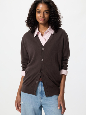 Базовый кардиган унисекс Uniqlo Merino V-Neck Cardigan