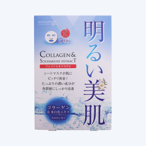 Маска для глубокого увлажнения и восстановления кожи HANAJIRUSHI COLLAGEN＆SOUHAKUHI EXTRACT FACIAL MASK