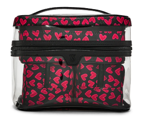 Дорожный бьюти-набор из 4 косметичек Victoria’s Secret 4-Piece Makeup Bag Set Black Grounded Heart