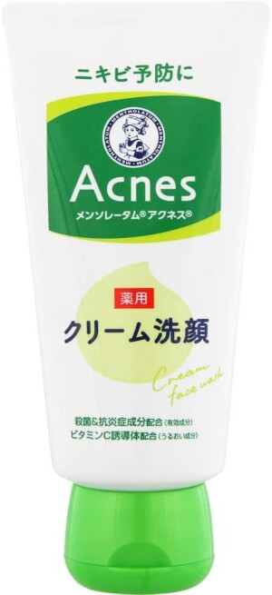 Лечебный крем-пенка для умывания против акне Rohto Mentholatum Acnes Medicinal Cream Face Wash