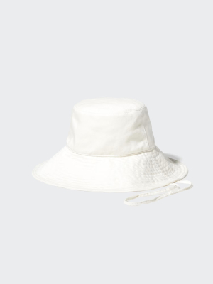 Панама с широкими полями из хлопка и льна Uniqlo UV Cut Cotton Linen Wide Brim Hat