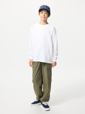 Детский свитшот со свободным силуэтом из коллекции «Airism» Uniqlo Airism Cotton Crew Neck T-Shirt