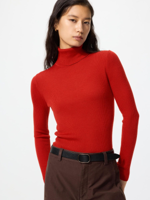 Водолазка женская в рубчик Uniqlo Merino Ribbed Turtleneck Sweater