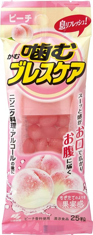 Капсулы для свежего дыхания со вкусом персика Kobayashi Chewing Breath Care Peach Flavor
