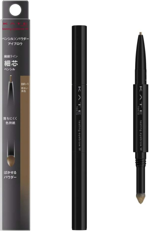 Двусторонний карандаш для бровей с пудровым аппликатором Kanebo KATE Lasting Design Eyebrow W Slim