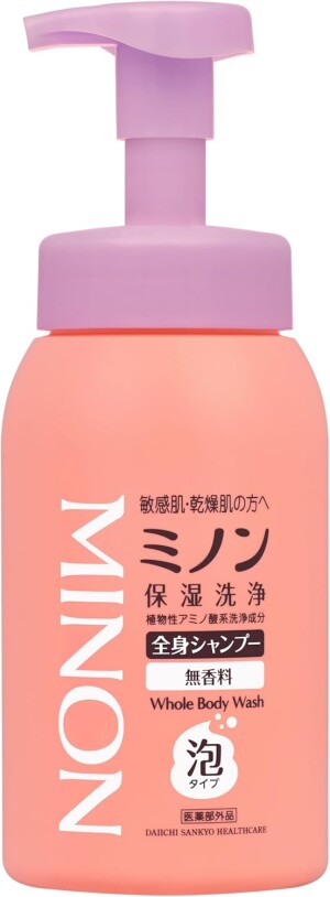 Очищающая пенка для чувствительной сухой кожи тела и волос Daiichi-Sankyo MINON Whole Body Wash Foam Type