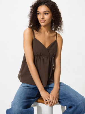 Топ на тонких регулируемых бретелях со сборками Uniqlo Gathered Camisole