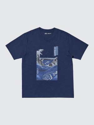 Футболка из коллекции «Укиё-э» Uniqlo Ukiyo-E Blue UT