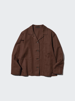 Льняная куртка-рубашка Uniqlo Linen Blend Coverall